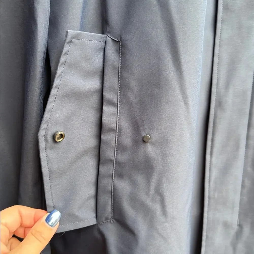 Michael Kors Blue Classic Fit Raincoat Overcoat Trench Men's Size Large L Navy - Picture 3 of 8